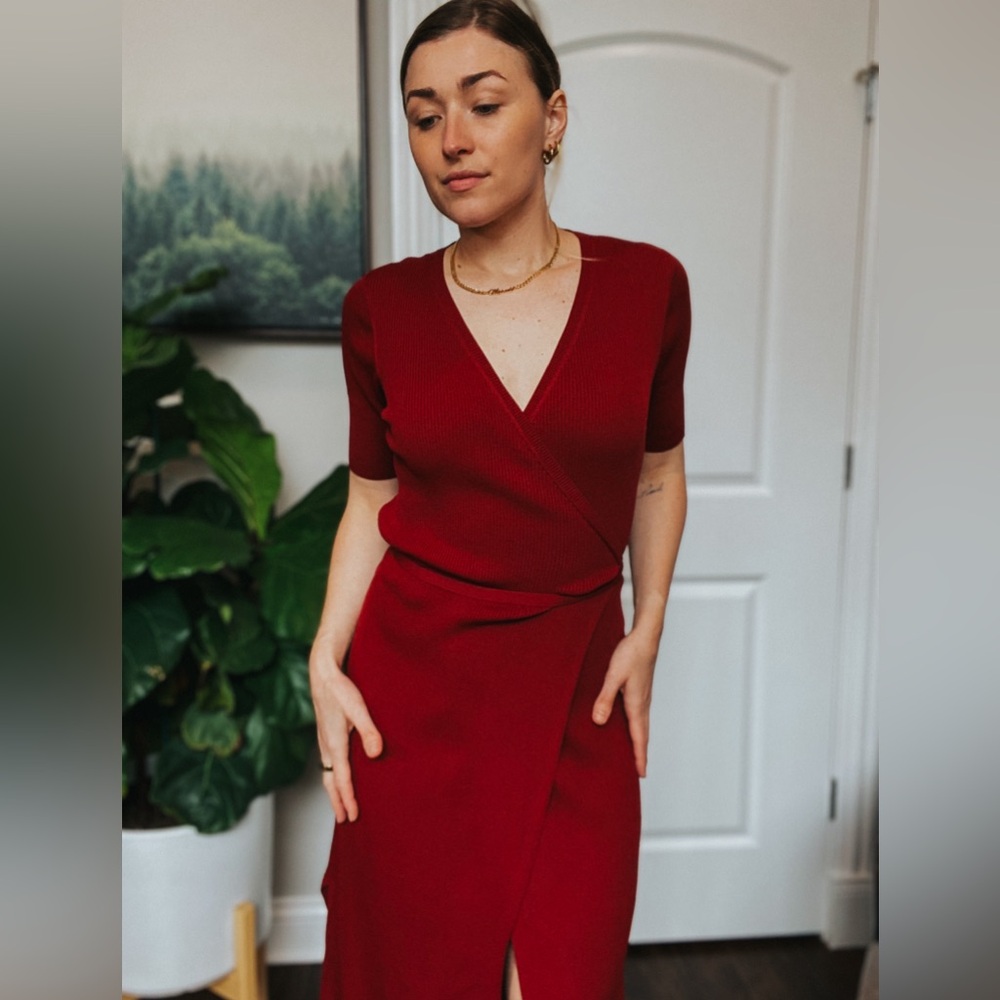 Maroon Wrap Dress